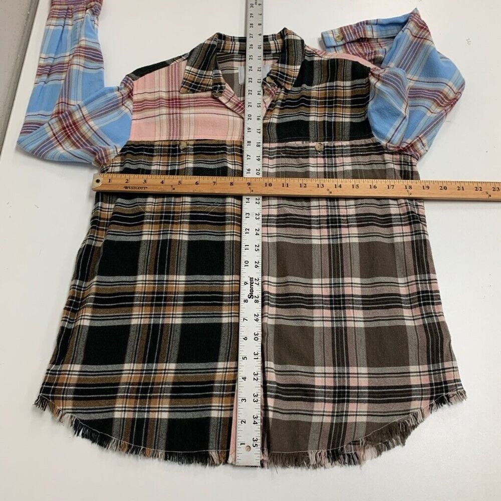 Rails Shirt Womens S Medium Multi Brando Chelsea Plaid Patchwork Button Raw Hem - Picture 9 of 11